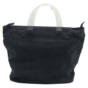 Prada triangle handbag nylon black Tessuto tote logo bag